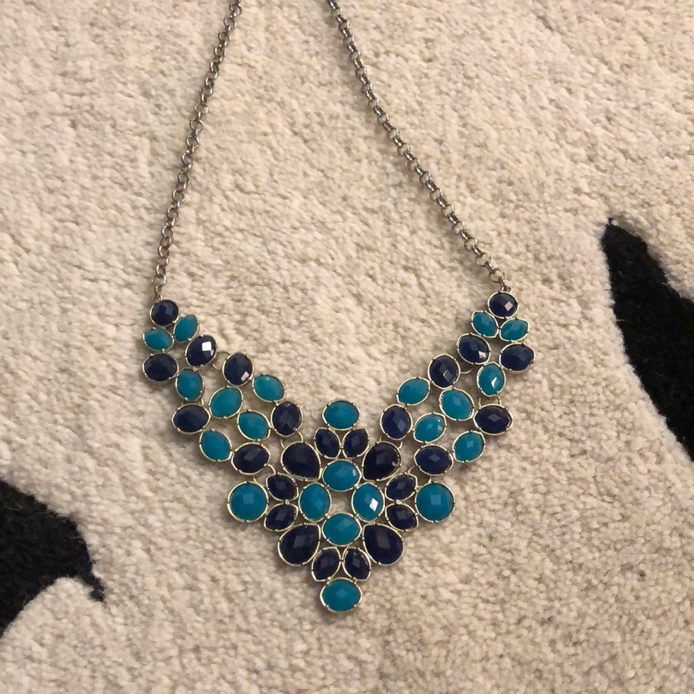 Francesca’s blue statement necklace